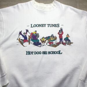Vintage 1991 Acme Clothing Looney Tunes Hot Dog Ski School XL